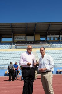 VISITA DEPARTAMENTO DE COMUNICACI+ôN DE LA UD LAS PALMAS AL ESTADIO DE MASPALOMAS