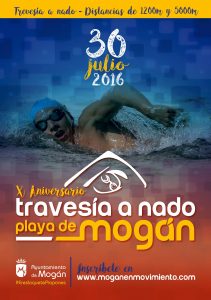 Cartel de la X Travesia a Nado Playa de Mogán