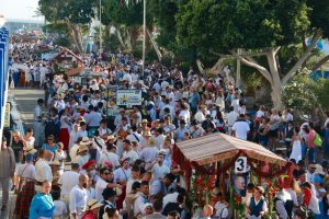 Imagen de la romería a la Virgen del Carmen de Arguineguín