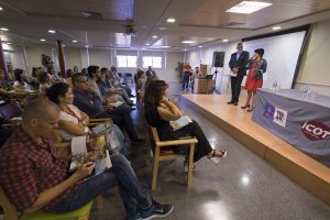 LAS PALMAS DE GRAN CANARIA (Canarias). 26/09/2016.- La consejera de Política Social y Accesibilidad del Cabildo de Gran Canaria, Elena Máñez, inauguró hoy las III Jornadas Sociosanitarias organizadas por el Instituto de Atención Social y Sociosanitaria del Cabildo en colaboración con ICOT Grupo Sanitario y que estarán dedicadas a la atención a las personas mayores.