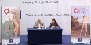 Las Palmas de Gran Canaria. 07/10/16.  El presidente del Cabildo de Gran Canaria, Antonio Morales, y la consejera de Industria, Comercio y Artesanía, Minerva Alonso, informaron hoy del resultado de las intensas gestiones efectuadas por la Institución insular en el marco de la Semana de la Moda de Madrid, que congregó a los más importantes representantes de la industria, para la difusión y comercialización de Gran Canaria Moda Cálida.